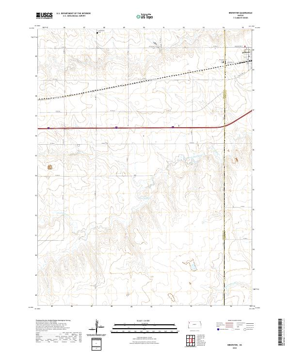 Brewster, KS — USGS 7.5-minute topo (2022)