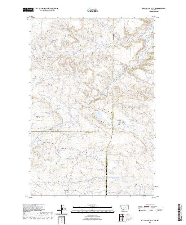 Locomotive Butte SW, MT — USGS 7.5-minute topo (2024)