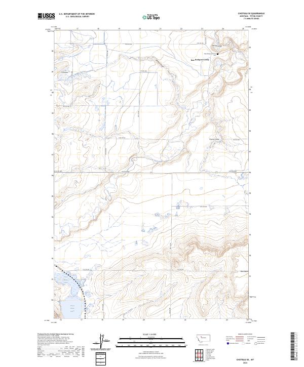 Choteau SE, MT — USGS 7.5-minute topo (2024)