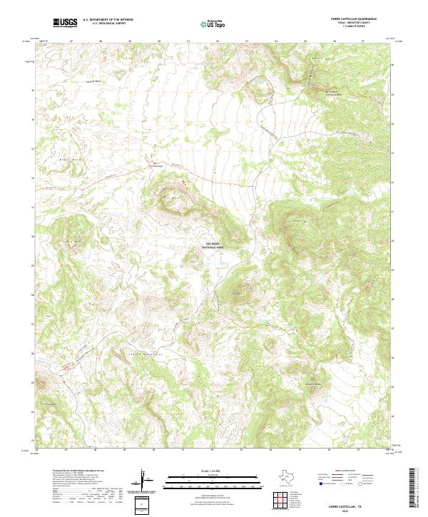Cerro Castellan, TX — USGS 7.5-minute topo (2022)