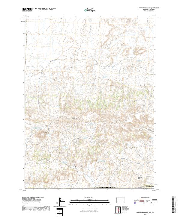Powder Mountain, WY-CO — USGS 7.5-minute topo (2021)