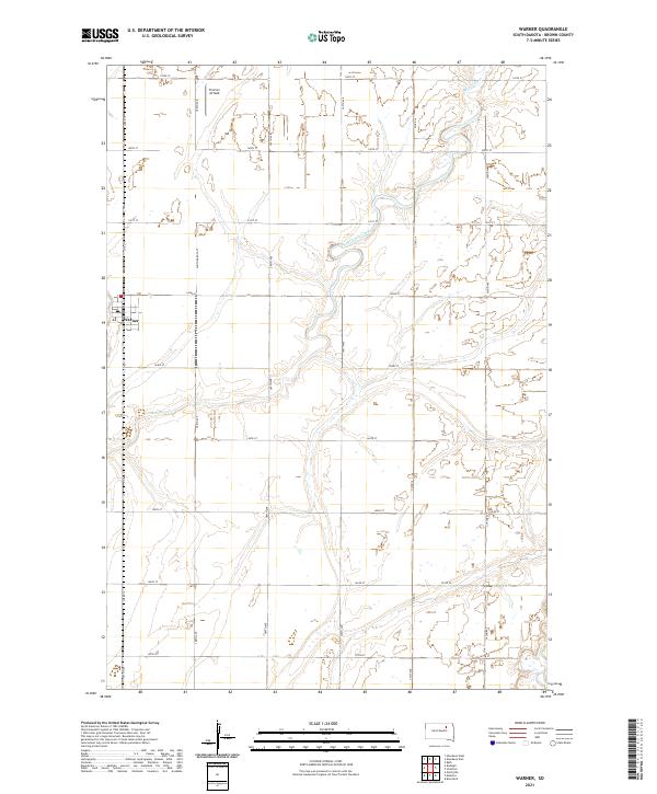 Warner, SD — USGS 7.5-minute topo (2021)