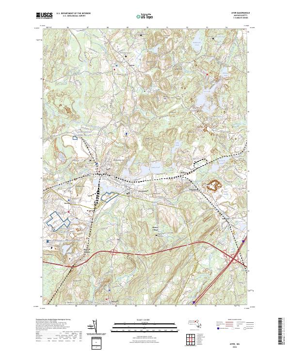 Ayer, MA — USGS 7.5-minute topo (2024)