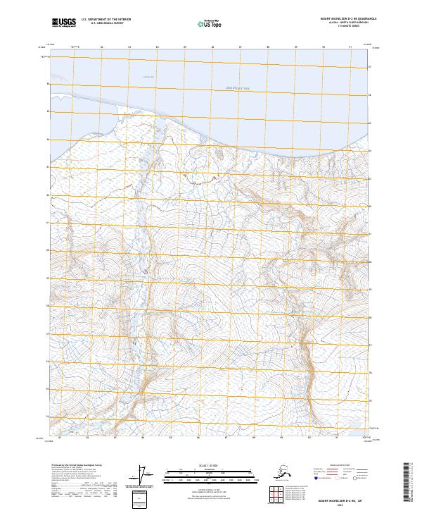 Mount Michelson D-2 NE, AK — USGS 7.5-minute topo (2023)
