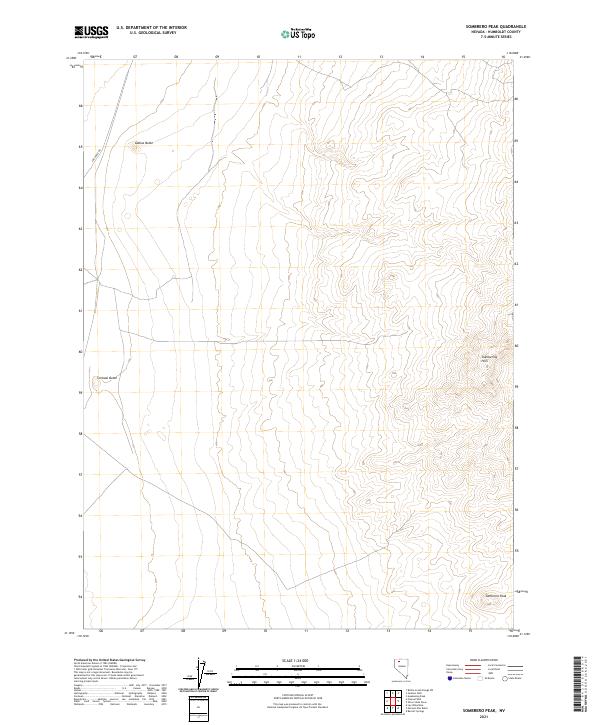 Sombrero Peak, NV — USGS 7.5-minute topo (2021)