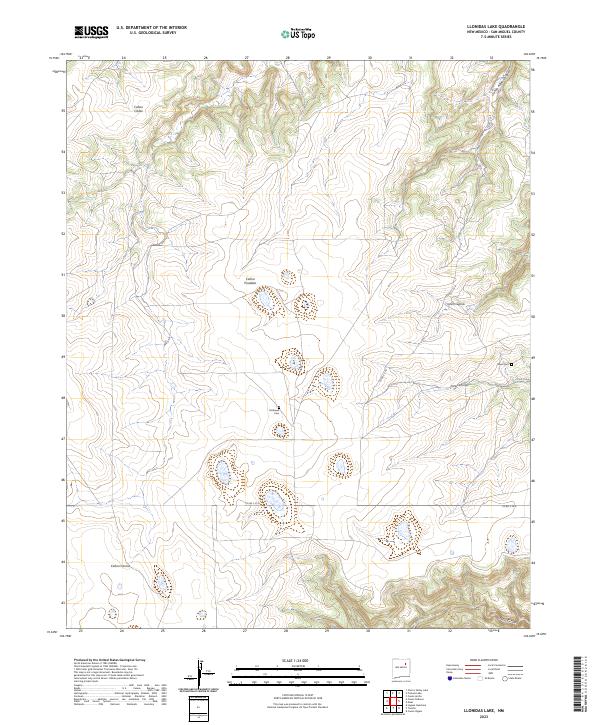 Llonidas Lake, NM — USGS 7.5-minute topo (2023)