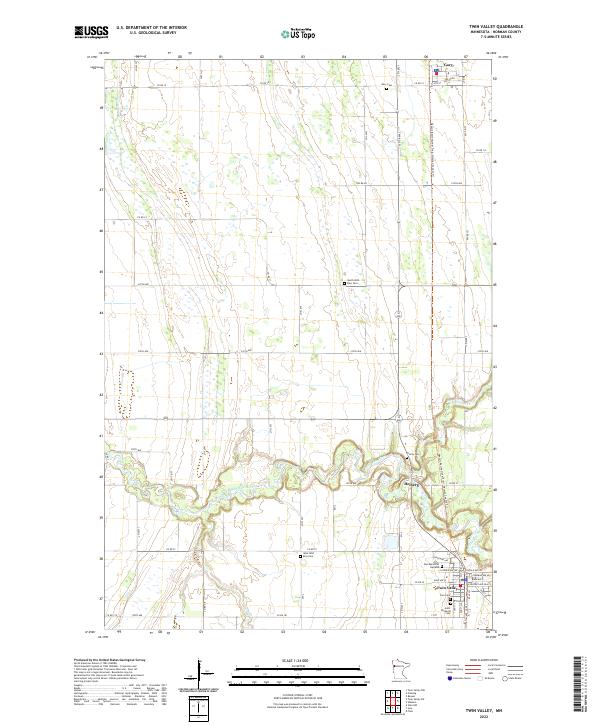 Twin Valley, MN — USGS 7.5-minute topo (2022)