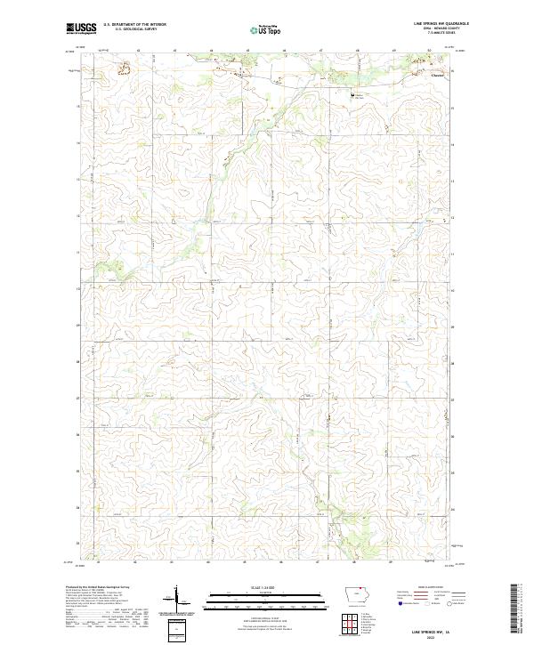 Lime Springs NW, IA — USGS 7.5-minute topo (2022)