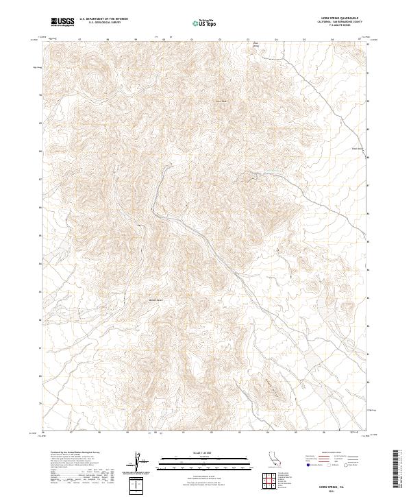 Horn Spring, CA — USGS 7.5-minute topo (2021)