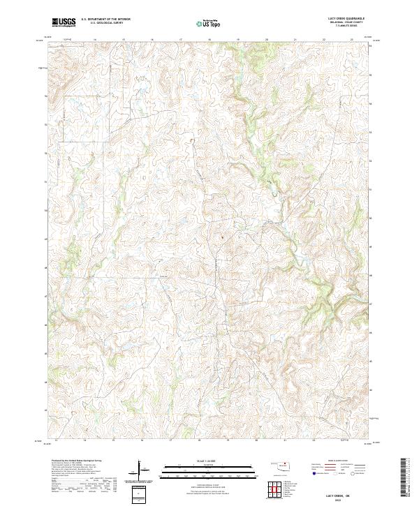 Lucy Creek, OK — USGS 7.5-minute topo (2022)