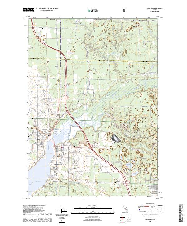 Montague, MI — USGS 7.5-minute topo (2023)