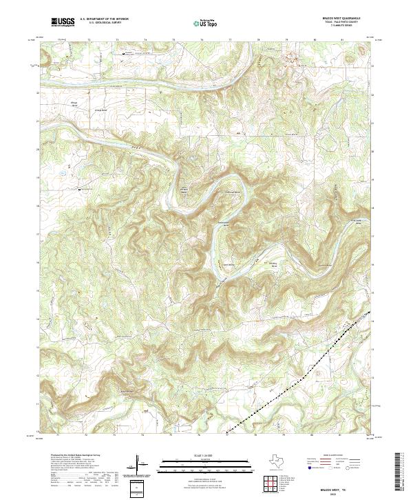 Brazos West, TX — USGS 7.5-minute topo (2022)