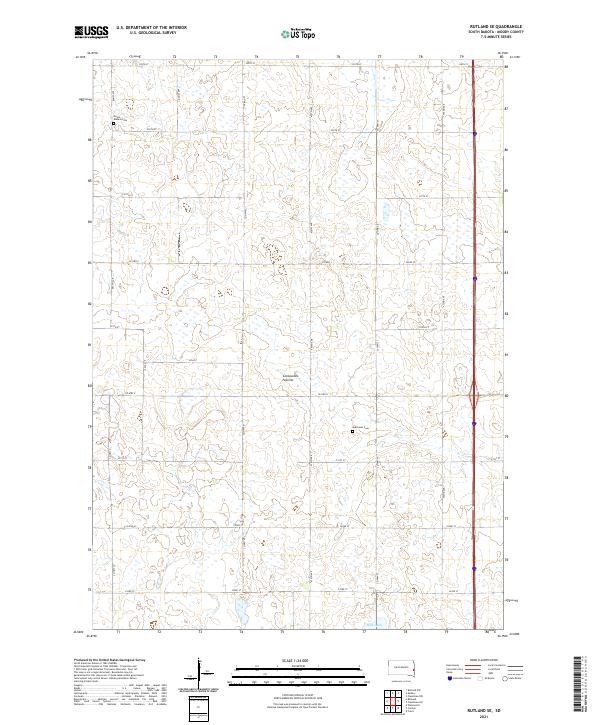 Rutland SE, SD — USGS 7.5-minute topo (2021)