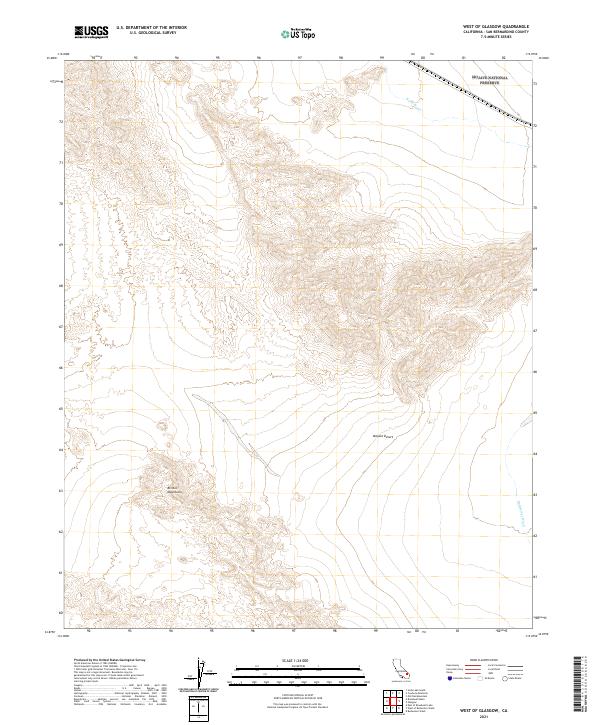 West of Glasgow, CA — USGS 7.5-minute topo (2021)