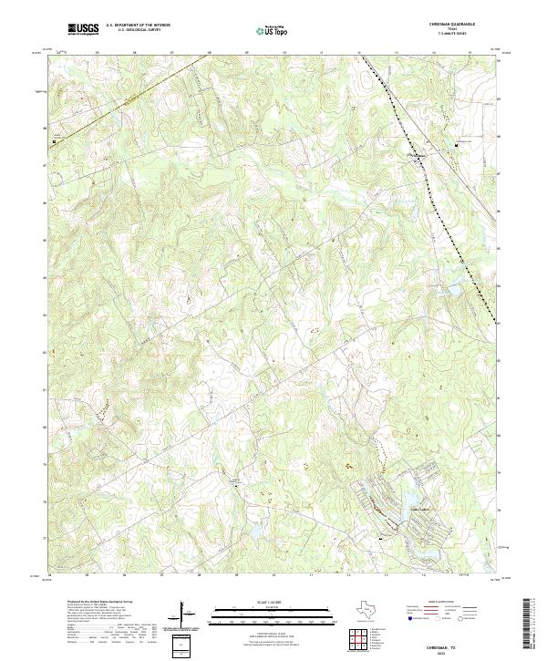 Chriesman, TX — USGS 7.5-minute topo (2022)