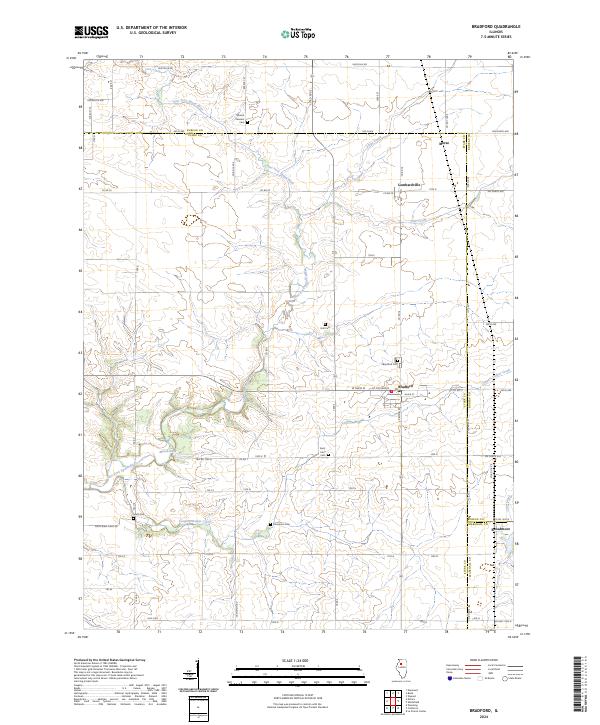 Bradford, IL — USGS 7.5-minute topo (2024)