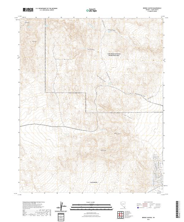 Bridge Canyon, NV — USGS 7.5-minute topo (2021)