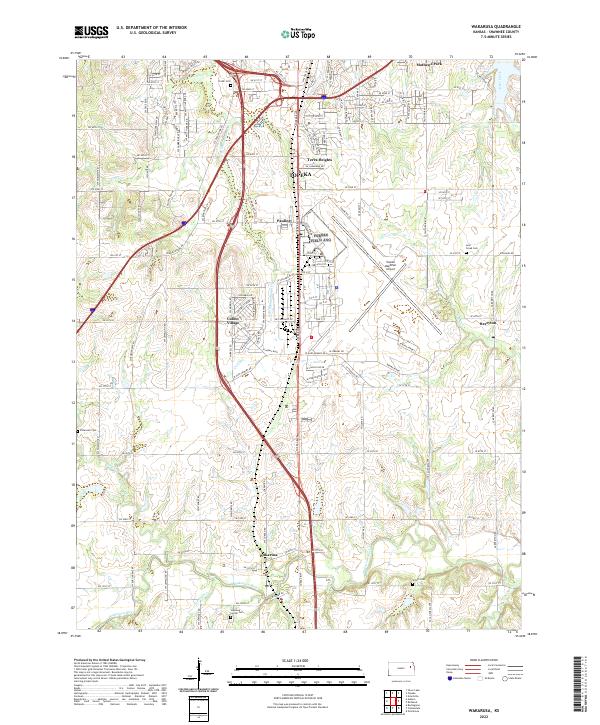 Wakarusa, KS — USGS 7.5-minute topo (2022)