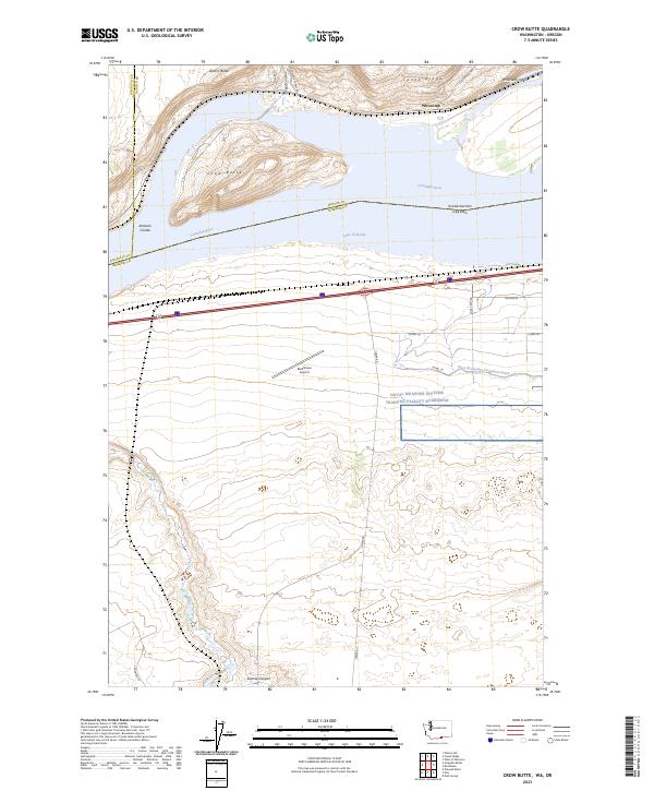 Crow Butte, WA-OR — USGS 7.5-minute topo (2023)