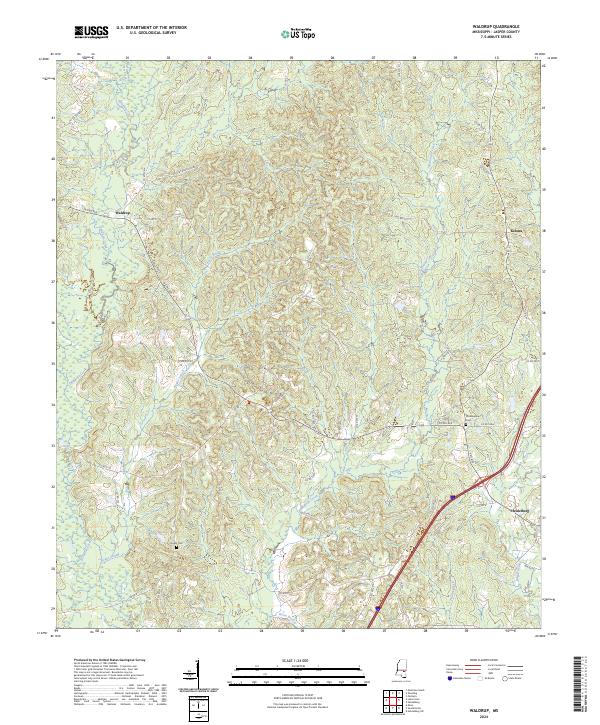 Waldrup, MS — USGS 7.5-minute topo (2024)