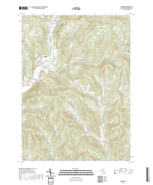Hamden, NY — USGS 7.5-minute topo (2023)