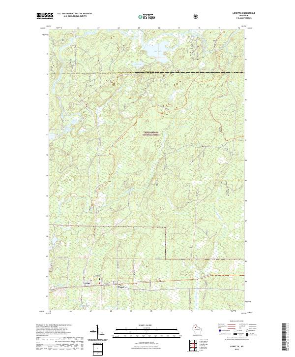 Loretta, WI — USGS 7.5-minute topo (2022)