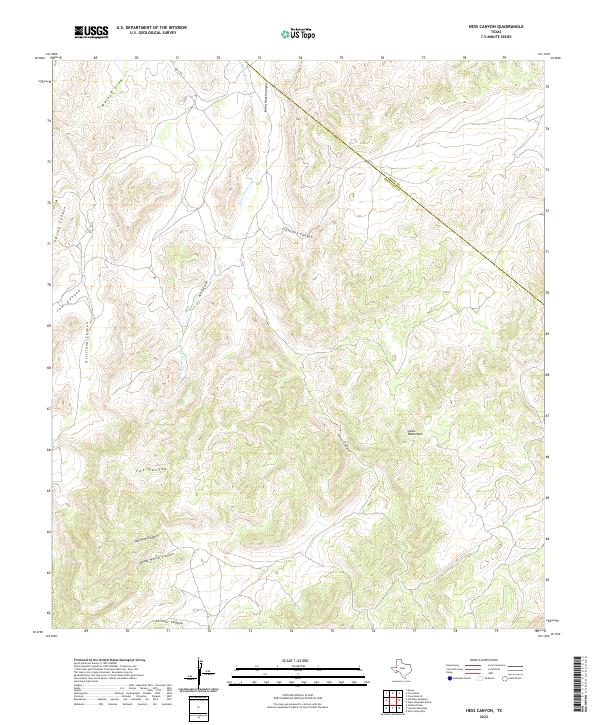 Hess Canyon, TX — USGS 7.5-minute topo (2022)