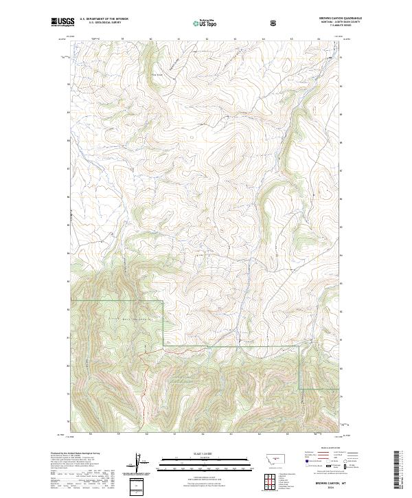 Browns Canyon, MT — USGS 7.5-minute topo (2024)