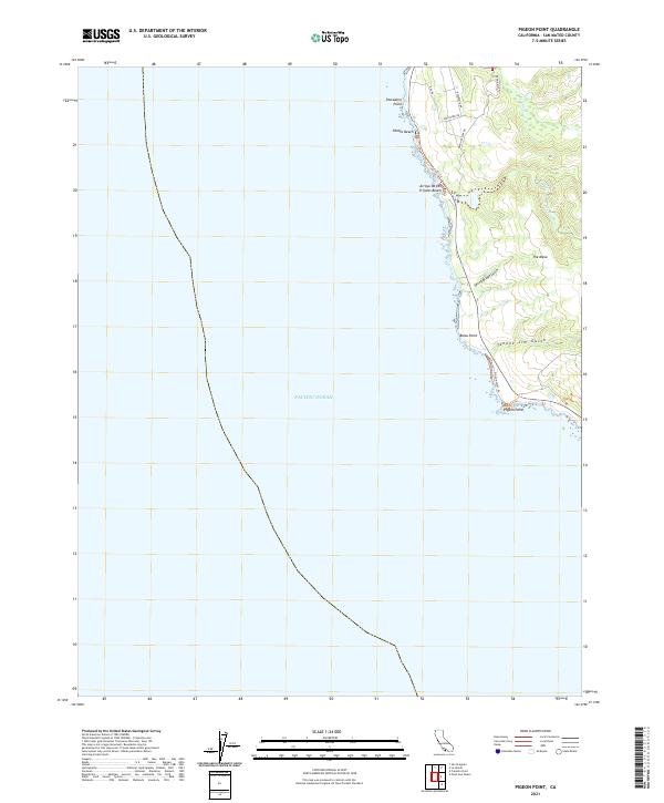 Pigeon Point, CA — USGS 7.5-minute topo (2021)