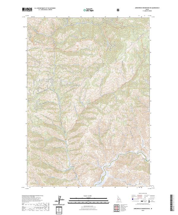 Arrowrock Reservoir NE, ID — USGS 7.5-minute topo (2024)