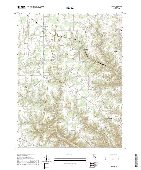 Sunman, IN — USGS 7.5-minute topo (2022)