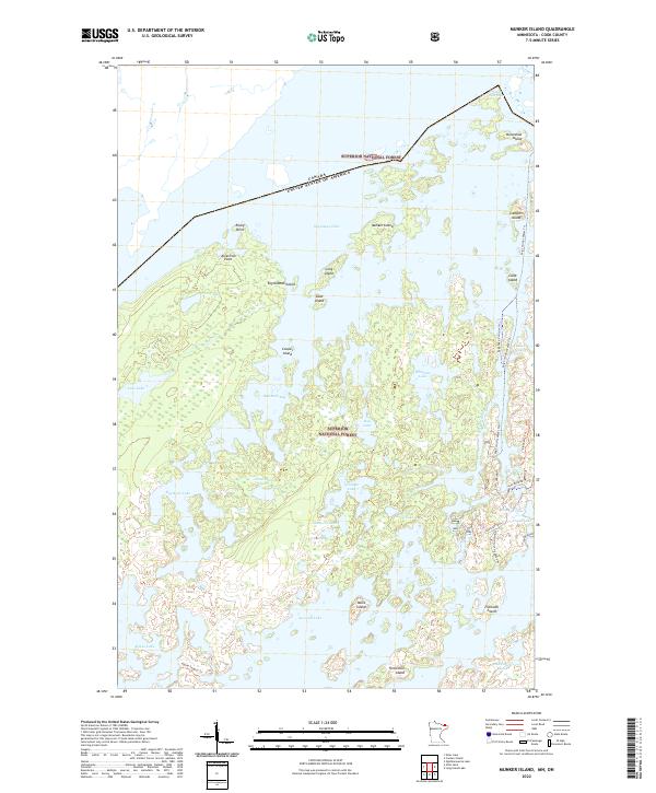 Munker Island, MN-ON — USGS 7.5-minute topo (2022)
