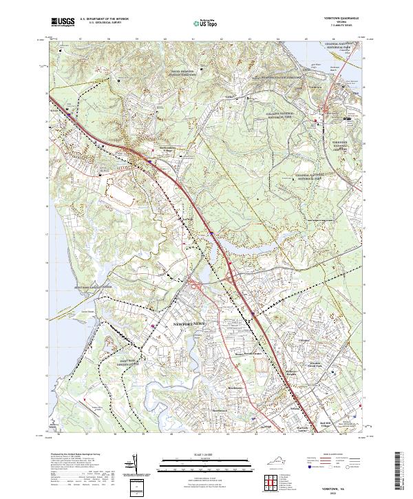 Yorktown, VA — USGS 7.5-minute topo (2022)