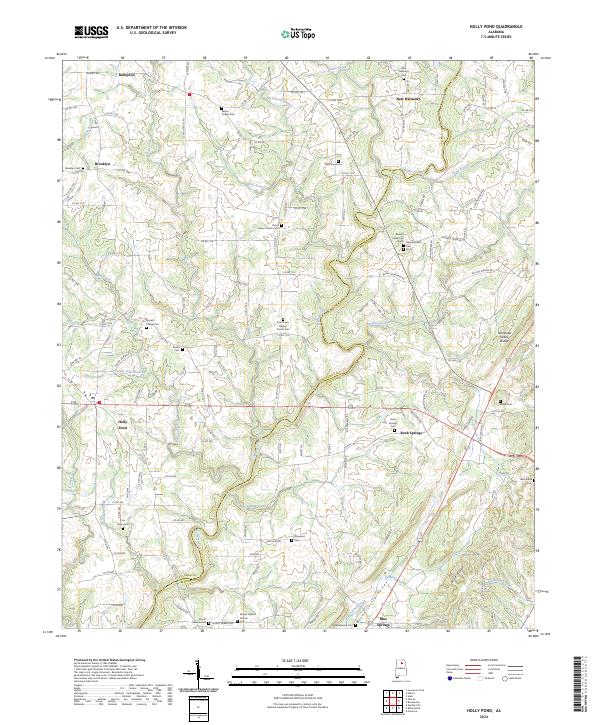 Holly Pond, AL — USGS 7.5-minute topo (2024)