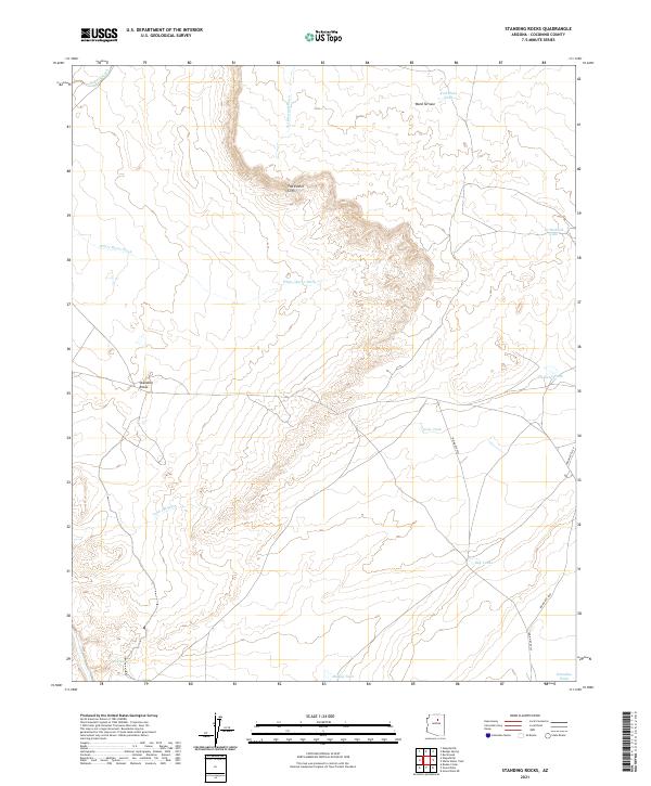 Standing Rocks, AZ — USGS 7.5-minute topo (2021)