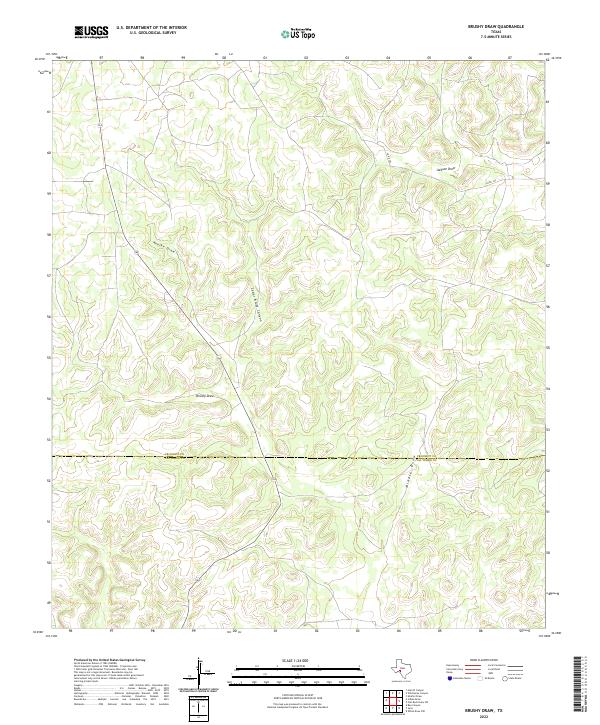 Brushy Draw, TX — USGS 7.5-minute topo (2022)