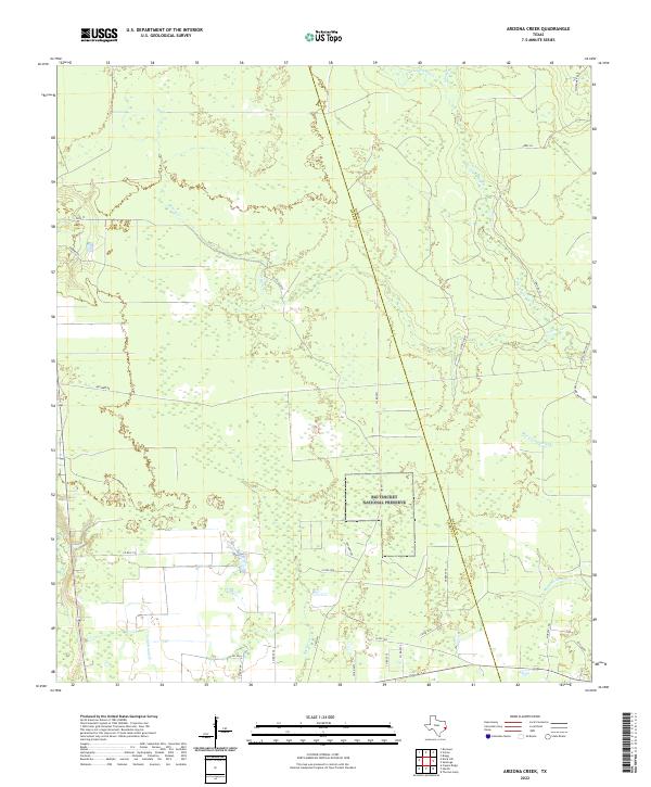 Arizona Creek, TX — USGS 7.5-minute topo (2022)