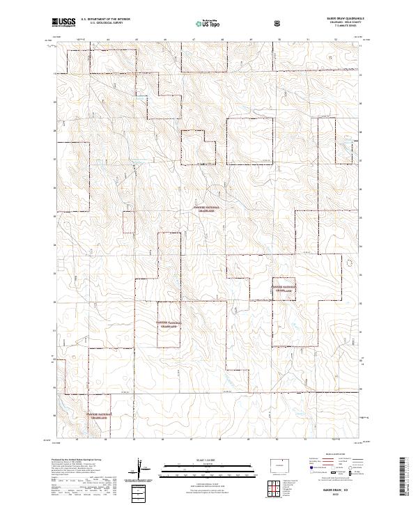 Baker Draw, CO — USGS 7.5-minute topo (2022)