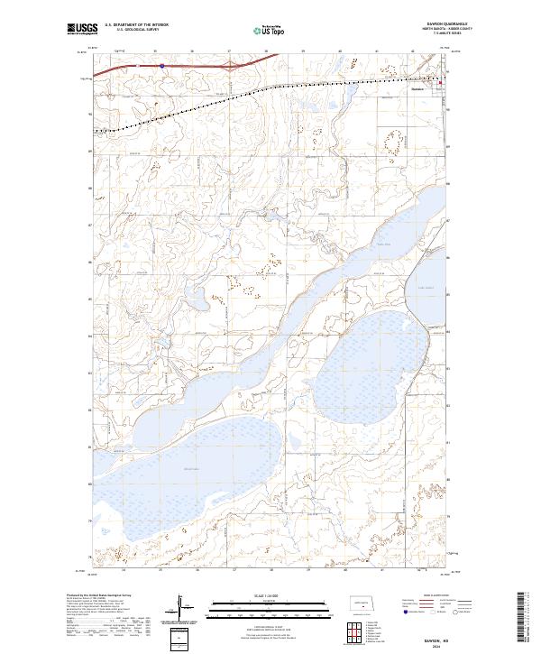 Dawson, ND — USGS 7.5-minute topo (2024)