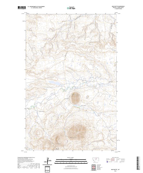 Miles Butte, MT — USGS 7.5-minute topo (2024)