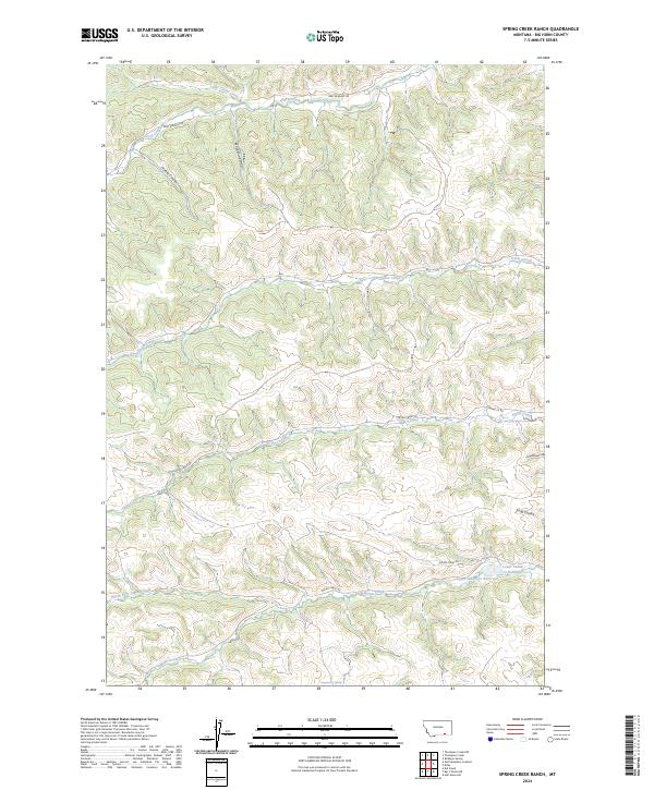 Spring Creek Ranch, MT — USGS 7.5-minute topo (2024)