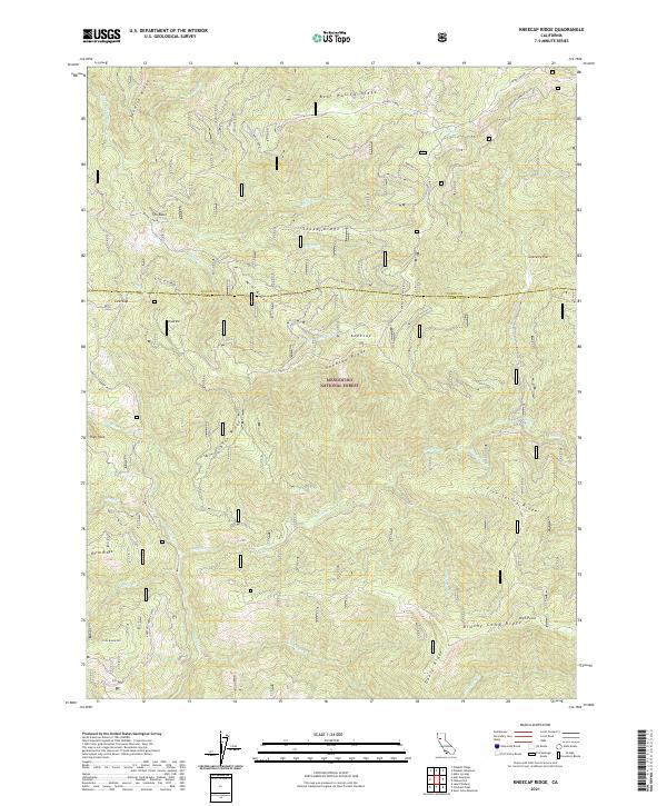 Kneecap Ridge, CA — USGS 7.5-minute topo (2021)