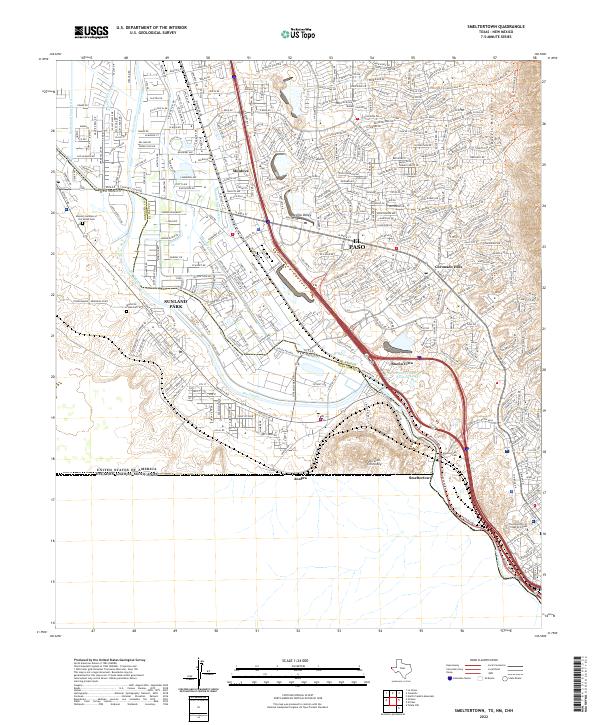 Smeltertown, TX,NM,CHH, US — USGS 7.5-minute topo (2022)
