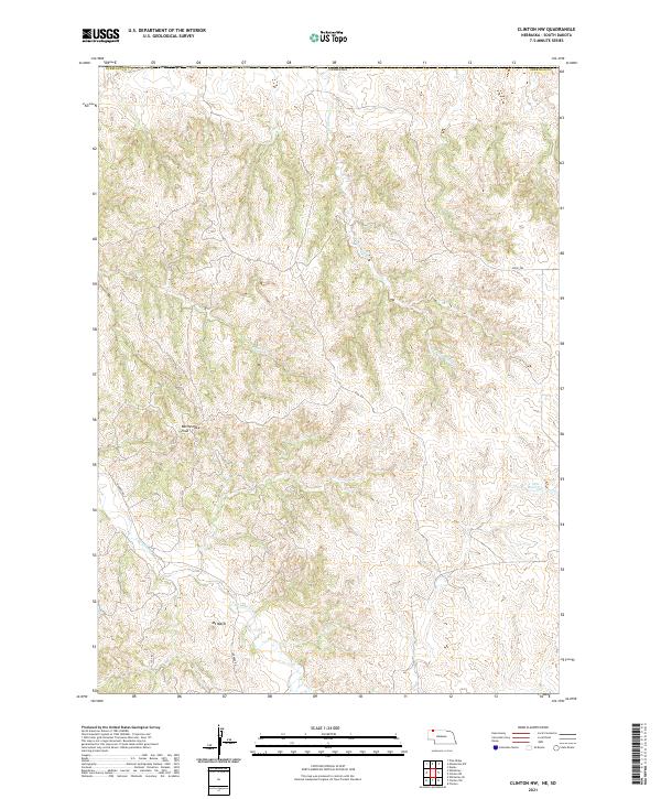 Clinton NW, NE-SD — USGS 7.5-minute topo (2021)