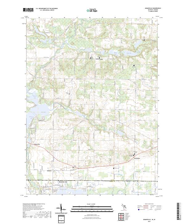 Adamsville, MI-IN — USGS 7.5-minute topo (2023)