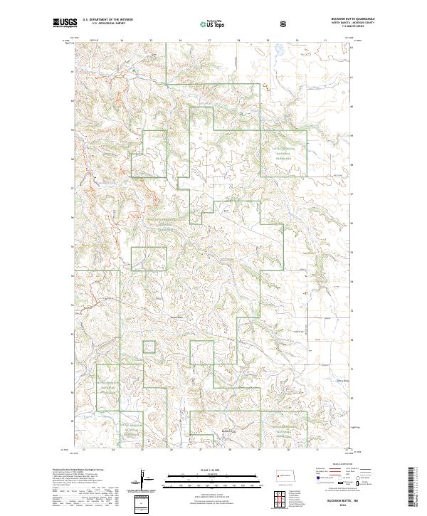 Buckskin Butte, ND — USGS 7.5-minute topo (2024)