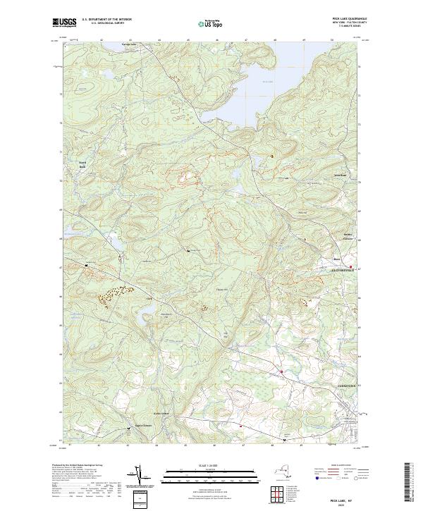 Peck Lake, NY — USGS 7.5-minute topo (2023)