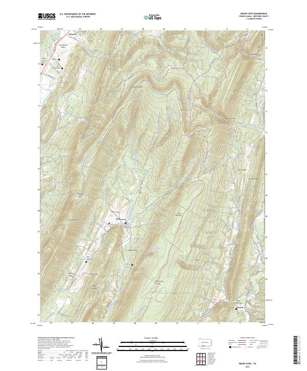 Beans Cove, PA — USGS 7.5-minute topo (2023)