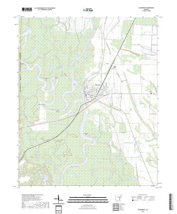 Clarendon, AR — USGS 7.5-minute topo (2024)