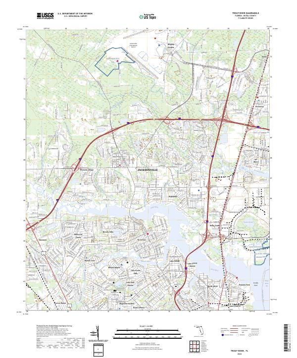 Trout River, FL — USGS 7.5-minute topo (2024)